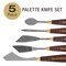 5-Piece Artist Stainless Steel Palette Knife Set - Wood Hande Flexible Spatula Painting Knives for Color Mixing Spreading, Applying Oil, Acrylic Paint on Canvas